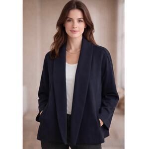 OGL Jacket Shawl Collar Open Front Size Large NO BELT